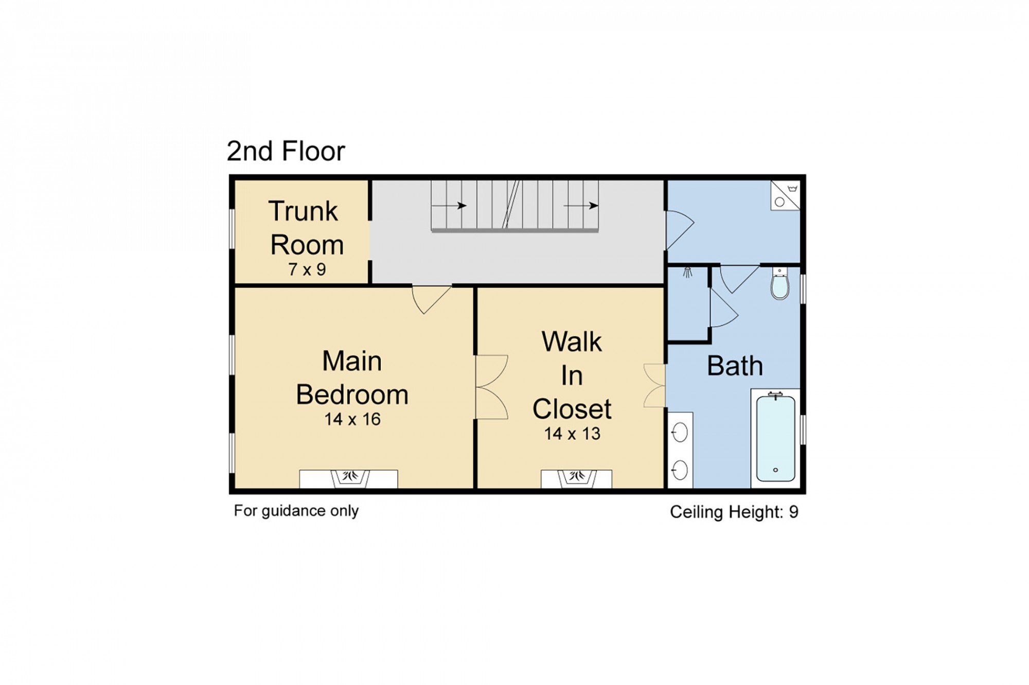 Second level floor plan. Dedicated master suite level.