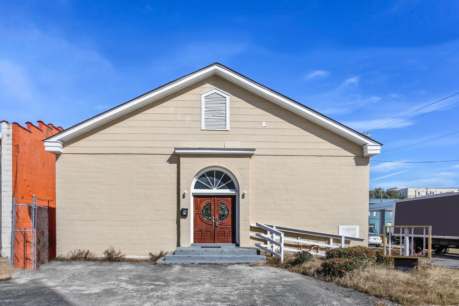 Rare offering of a former church building dating back to 1912 and mostly rebuilt in 1960 of cinder block construction.